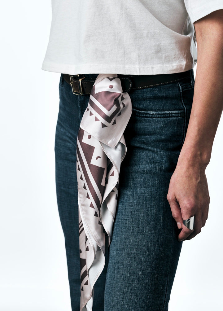 Moon and Mountains Silk Scarf