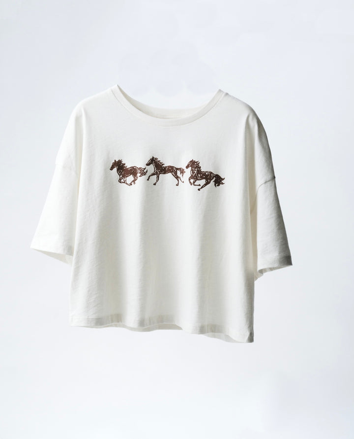 Horses Crop T-shirt