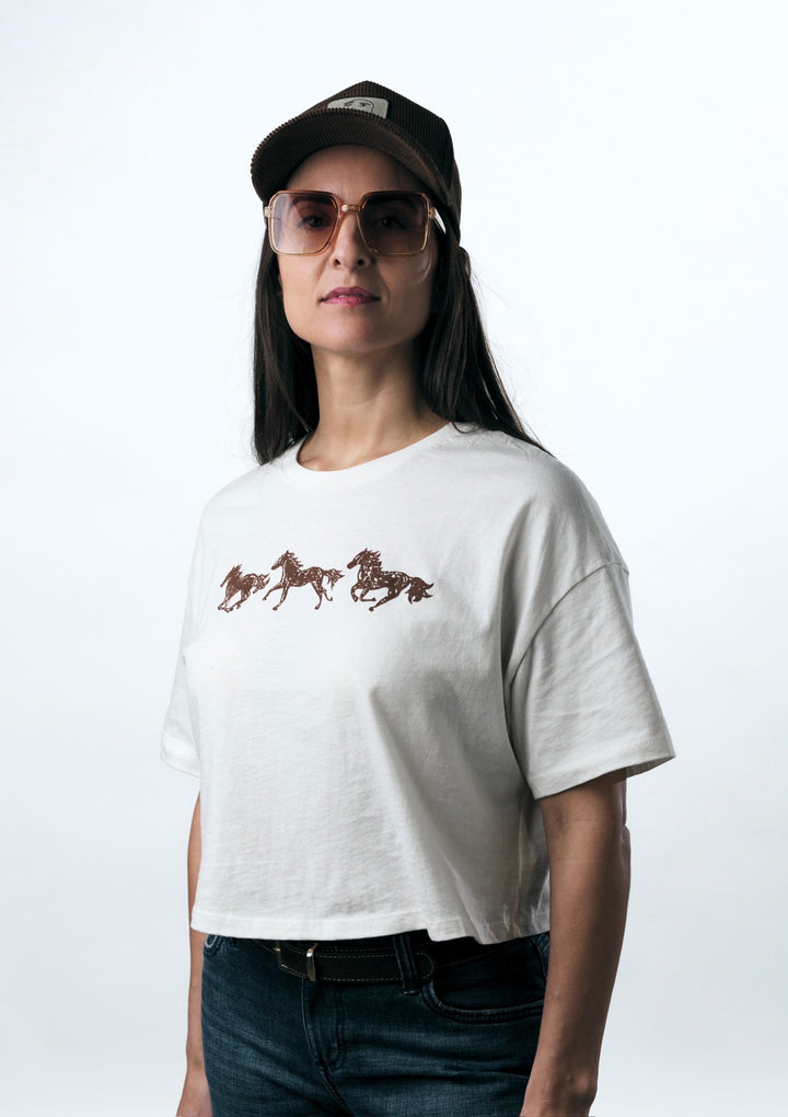 Horses Crop T-shirt